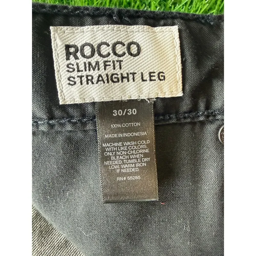 Express Rocco Jeans Mens 30x30 Black Slim Fit Straight Leg Denim Casual Pants